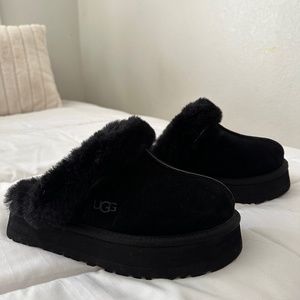 Black Platform UGG Slippers